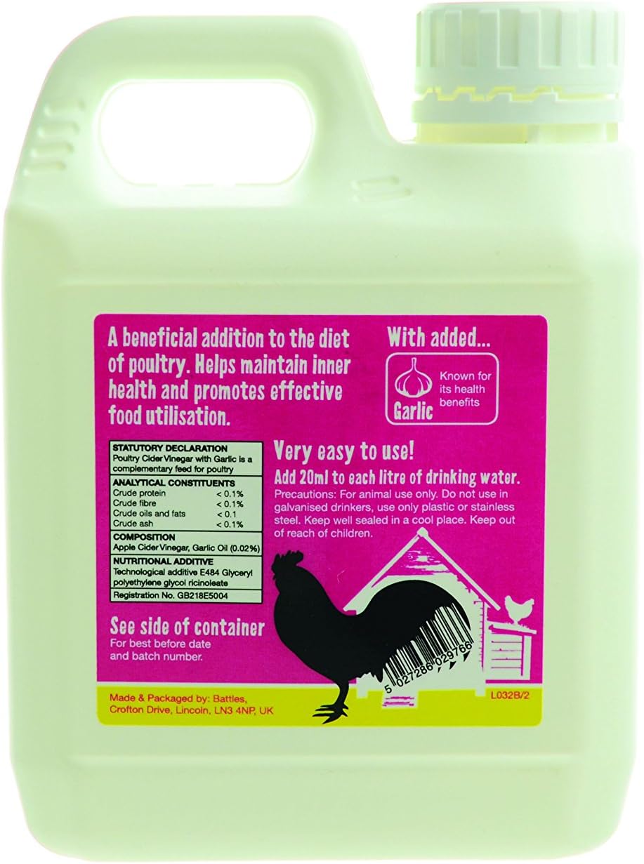 BATTLES Poultry Cider Vinegar & Garlic - 1 litre, 1 l (Pack of 1) - Image 3
