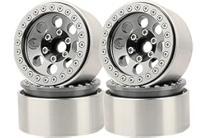 RZXYLRC 4PCS 1.9 Inch Beadlock Wheel Hub Rim Rims Aluminum Alloy for 1/10 TRX4 TRX6 Axial SCX10 D90 SCX10 II III AXI03007 GRT EX86190 RC Crawler Upgrade(A)
