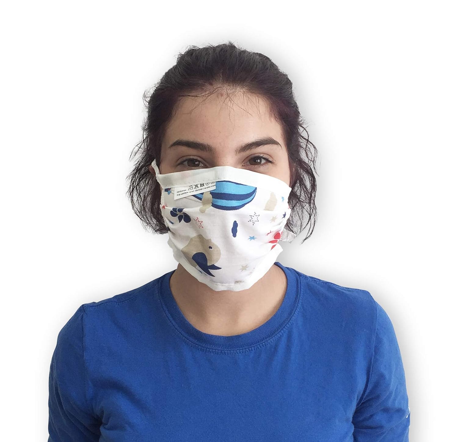 Hilding Sweden Model11 Face Mask, Mouth and Nose Mask, 100% Cotton, Washable, Dream Motif, Set of 4, Cord Binding, Set of 10