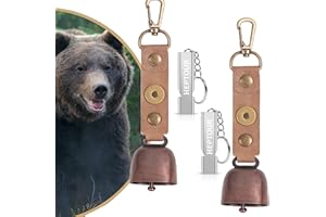 Heptour Loud Bear Bells with Emergency Whistle Set for Hikers, Bear Bell with Magnetic Silencer, Emergency Whistle for Survival/Hiking/Fishing/Boating/Camping/Climbing