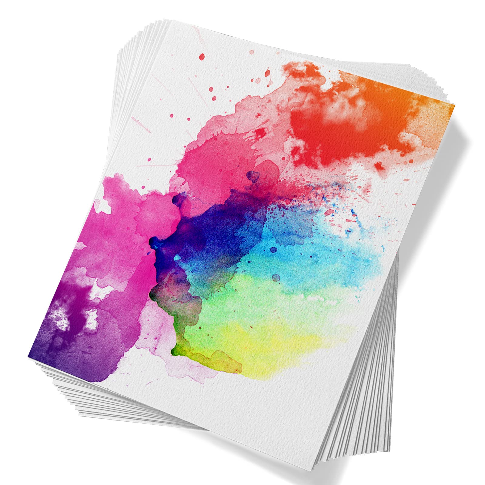 Paul Ruben 60 Sheets Watercolour Paper,50% Cotton&140lb /300gsm Acid-Free Loose White Cold Press Watercolour Paper for Kids, Students & Adults（10.63 * 7.68 inch）