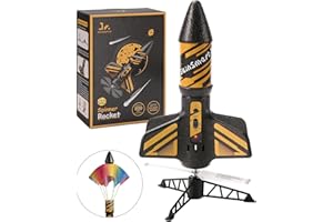 SainSmart Jr. Rocket Toy - Motorised Rocket with Parachute, Launch up to 61 Metres with Safe Landing, Outdoor Toy for Childre