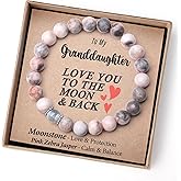 THEMEROL Valentines Day Gifts for Daughter/Granddaughter/Niece-Love/Protection-Natural Crystal Bracelet with Meaning-Handmade Gifts