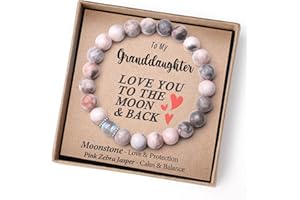 THEMEROL Christmas Gifts for Daughter/Granddaughter/Niece-Love/Protection-Natural Crystal Bracelet with Meaning-Handmade Gifts