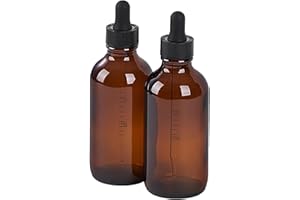 SprayDroplet 2 Pcs, 4oz Dropper Bottle, Glass Leakproof Tincture Bottles with Dropper, Amber Reusable Eye Dropper Bottle, for All Kinds of Liquids (Amber, 4oz-2pcs)