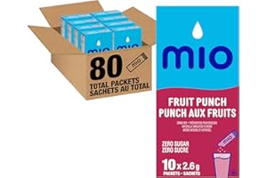 mio Fruit Punch Drink Mix, 2.6 g Packets, 10 ct Box (Pack of 8)