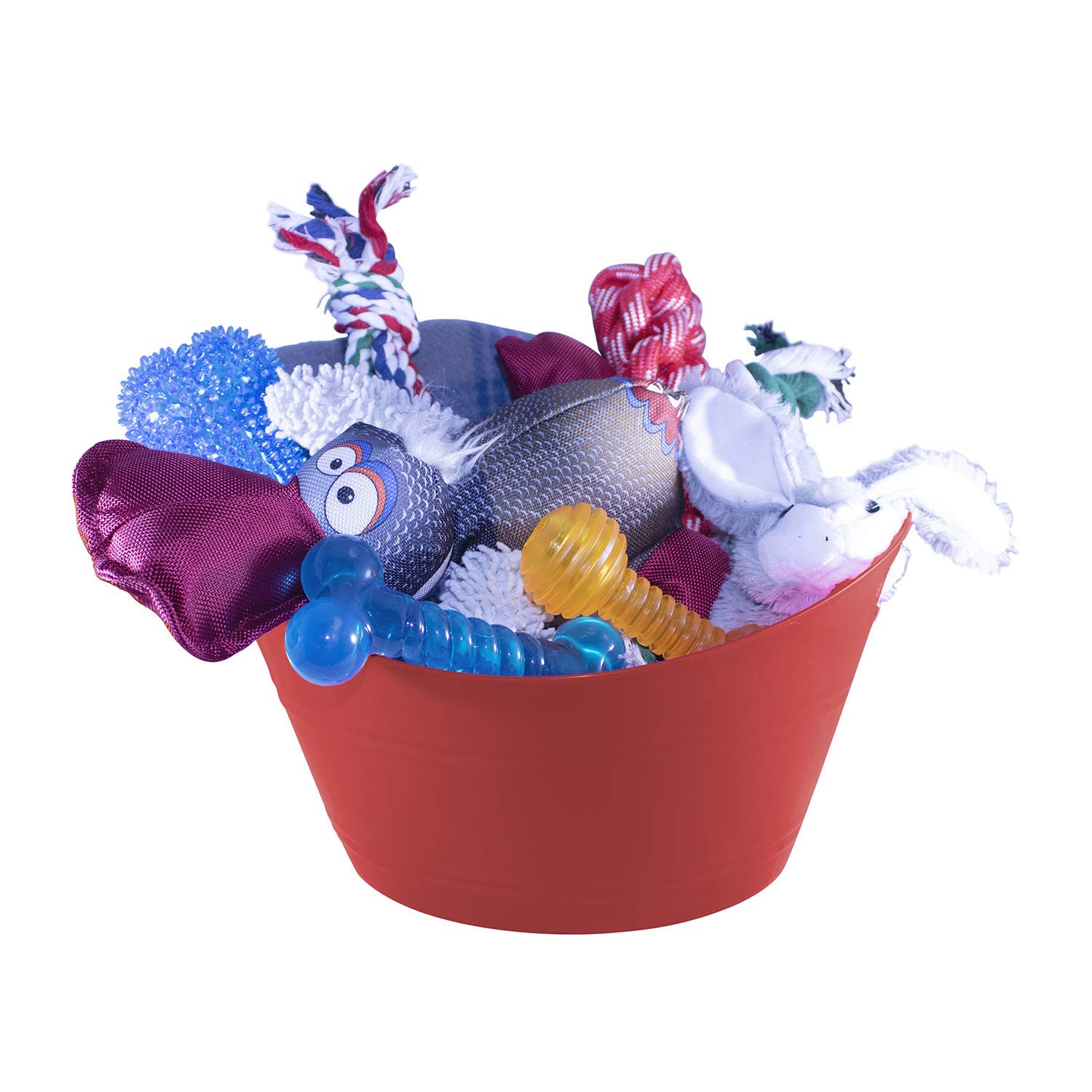 Just Chill'In Pets Dog Gift Basket with Durable Dog Toys Dog Blanket