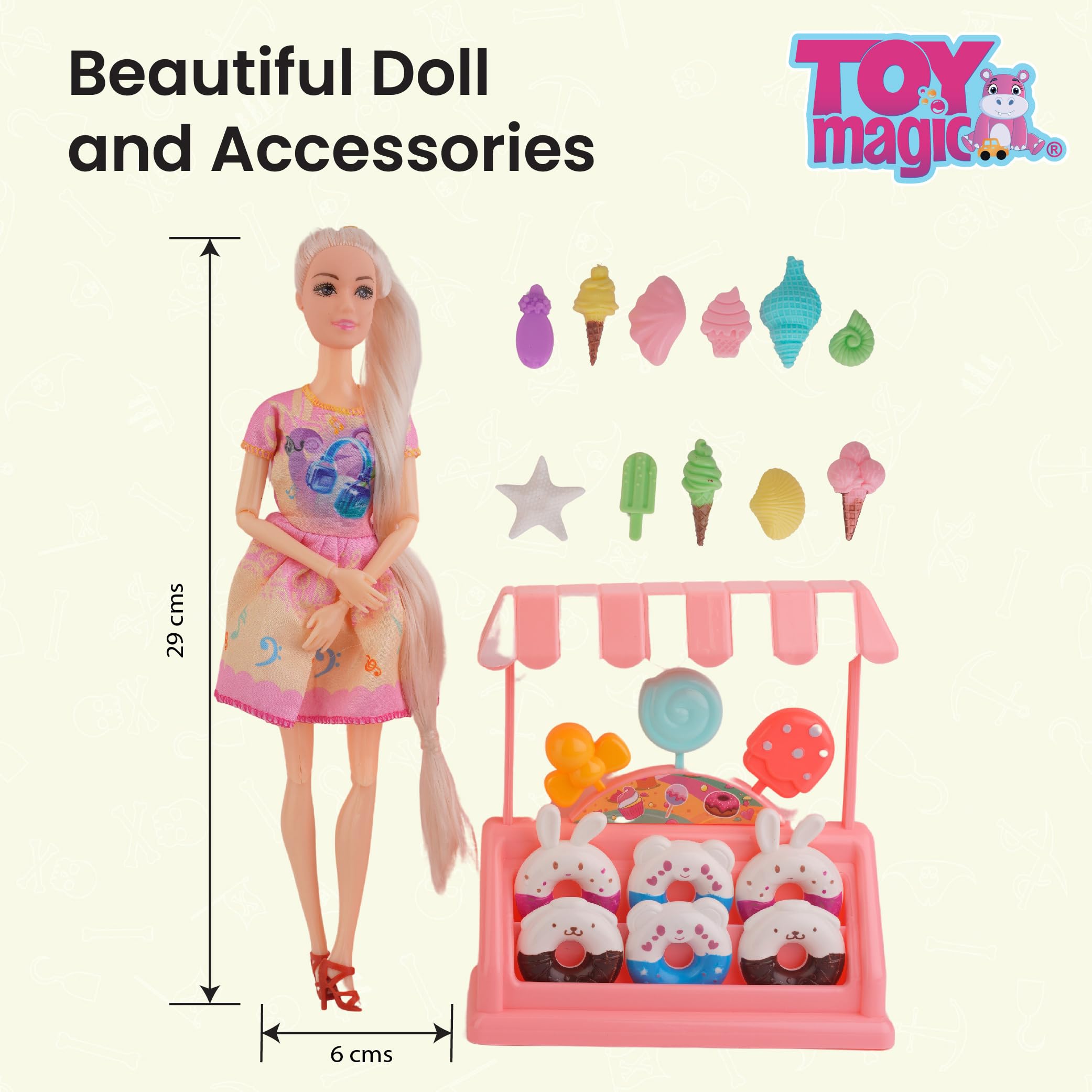 ToyMagic Candy World Playset with Doll | Fun Pretend Candy Shop & Colorful Candies | Interactive Role-Play Toy for Imaginative Play | Birthday Gift for Kids Age 3+ | Sweet Adventures Await! 4