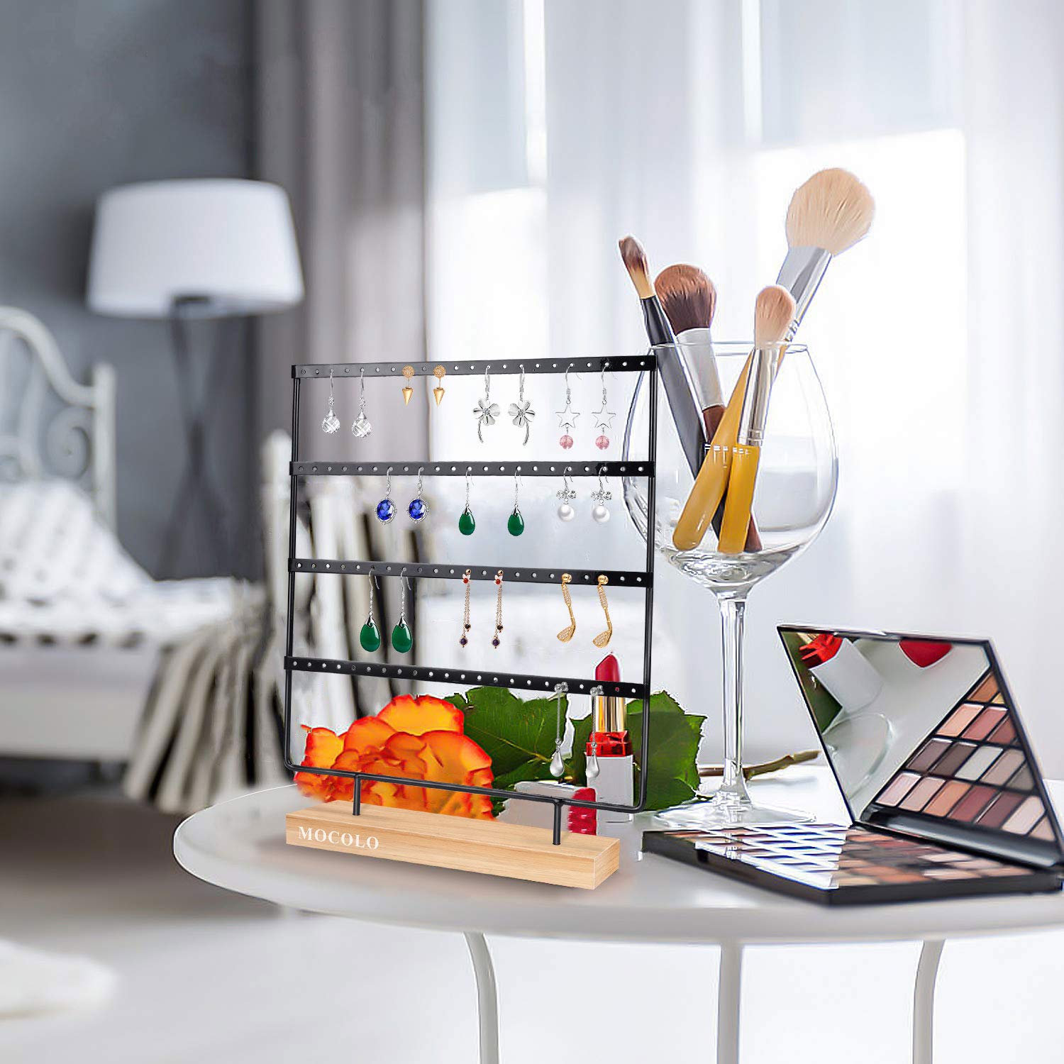Earring Holder Stand, Earring Organizer Display Holder Stand for Hanging Earrings(88 Holes & 4 Layers)