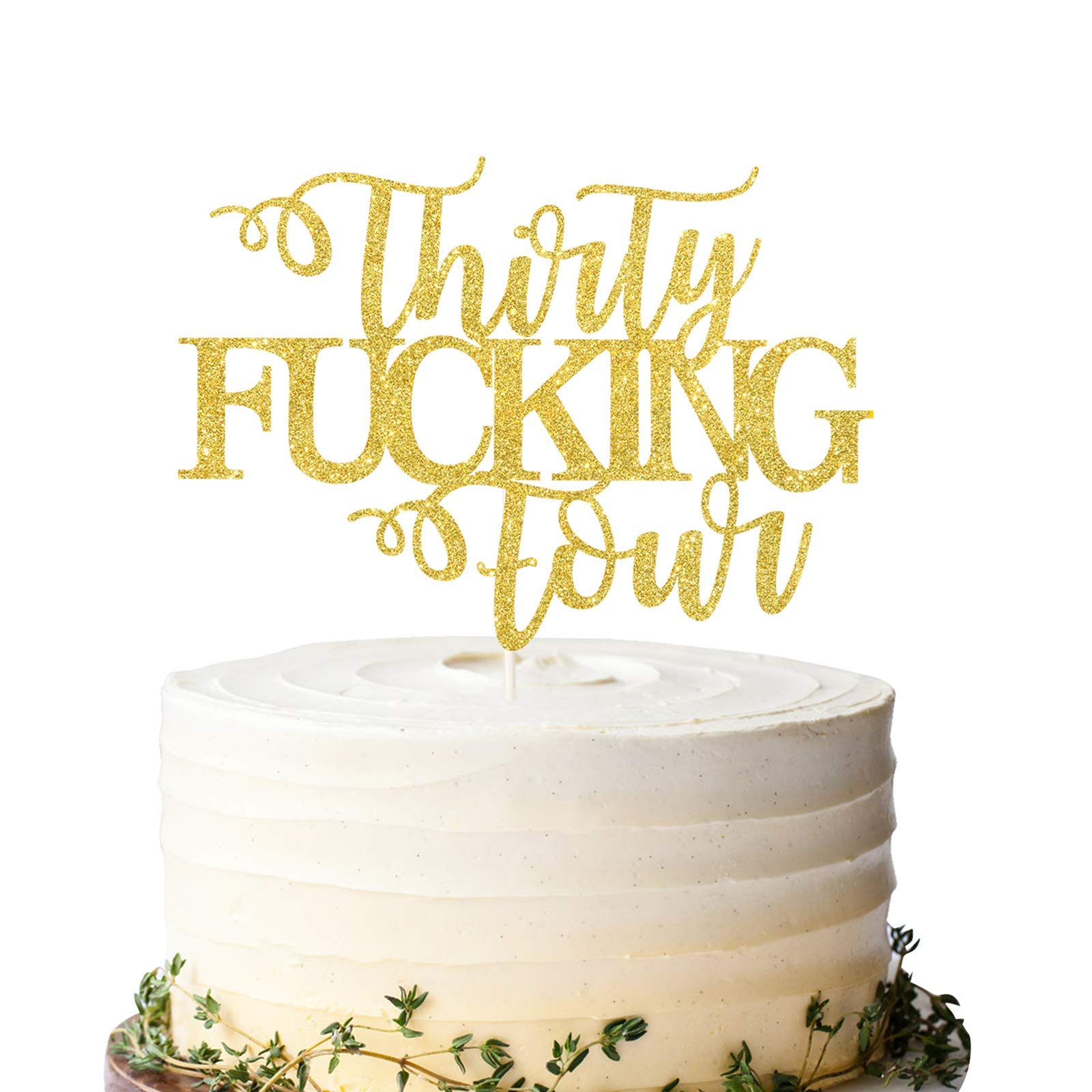 LILIPARTY Thirty Four Cake Topper, Happy 34th Birthday Cake Topper, Adult Birthday Cake Topper for 34th Birthday Party Decoration Supplies