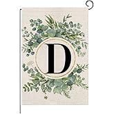 wyooxoo Monogram Letter D Floral Garden Flag 12x18 Inch Double Sided Outside Outdoor Family Last Name Initial Yard Flag (D)