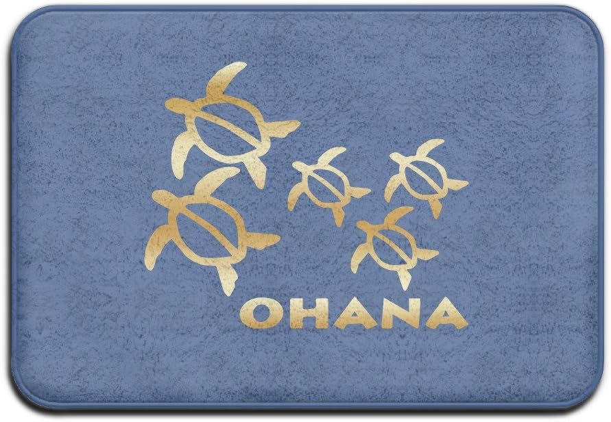 VDSEHT Ohana Honu Hawaiian Sea Turtle Gold Logo Non-slip Doormat