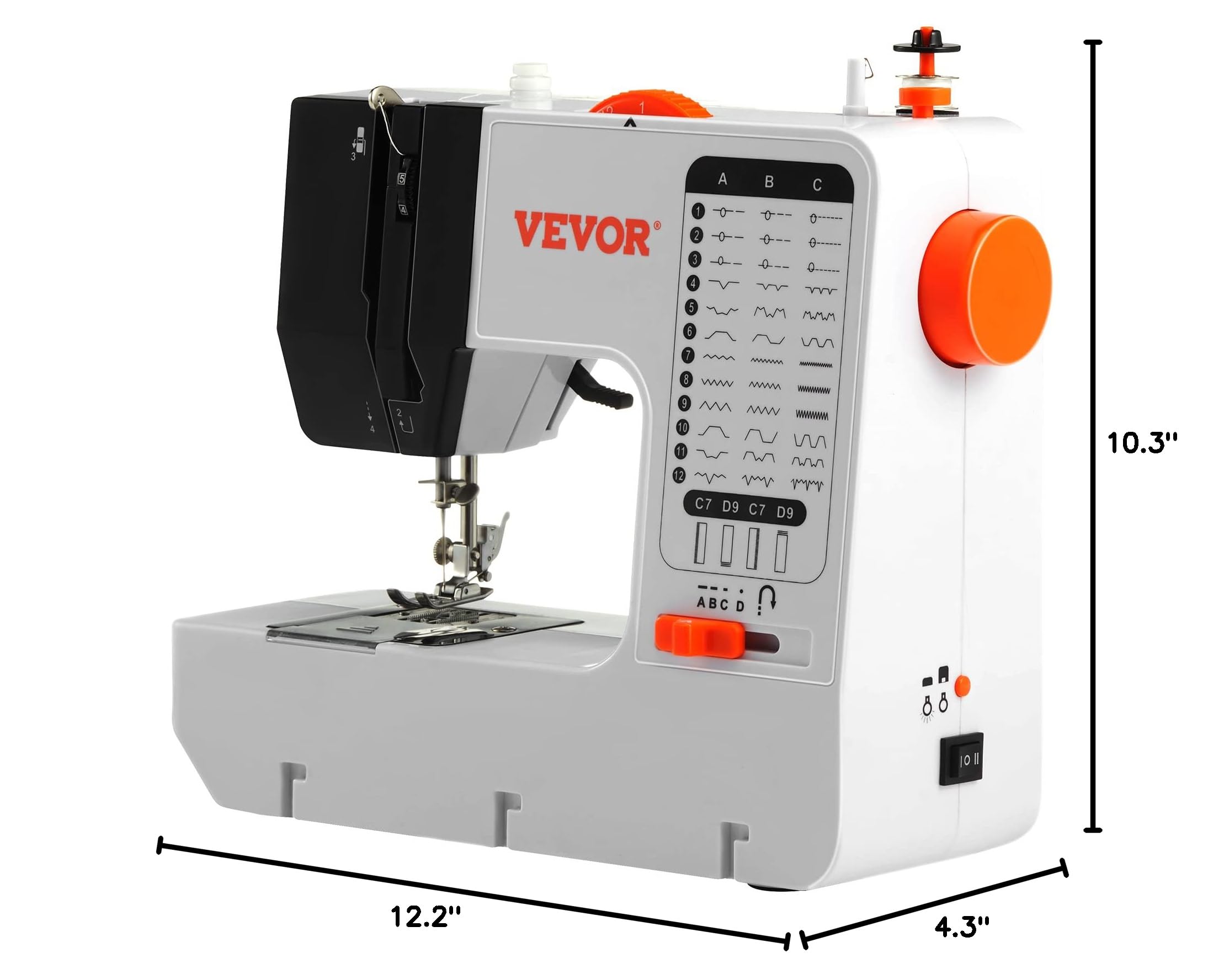 VEVOR Mini Sewing Machine for Beginners and Kids, Sewing Machines with Reverse Sewing and 38 Built-in Stitches, Dual Speed Portable Sewing Machine with Extension Table, Sewing Kit for Household Travel