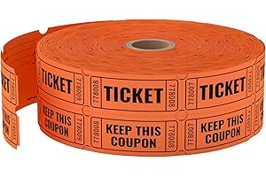 2000 Methdic Orange Raffle Tickets (4 Color Selection), Double Roll, Ticket for Events, Entry, Class Reward, Fundraiser & Prizes