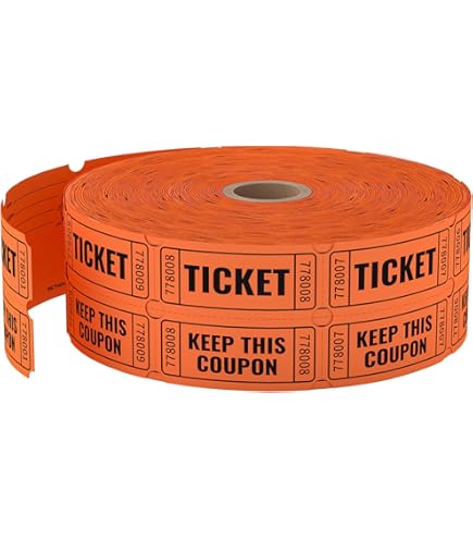 Christmas L LIKED Double Roll 2000 Tickets Consecutively Numbered 50/50 For Event Party Prize Drawing Perforated Stubs (Easy Read Raffle Tickets