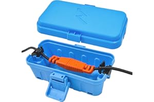 HRENSAW 1PCS Weatherproof Electrical Connection Box, Outdoor Electrical Box,Weatherproof Extension Cord Covers, Indoor&Outdoor Electrical Power Cord Enclosure for Timers, Extension Cables,Holiday Lights,Blue