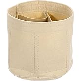 uxcell Purse Organizer Insert, Portable Felt Organizer Bags Round Multiple Compartments Purse Liner for Bucket Bag, Domed Satchel, Tote Bag, Handbag Shaper (8" x 4" x 5.5", Beige)