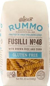 Rummo Gluten Free Fusilli N.48 - Gluten Free Fusilli Pasta Noodles, Made with Brown Rice & Corn, Pasta from Italy - 12 Ounce 