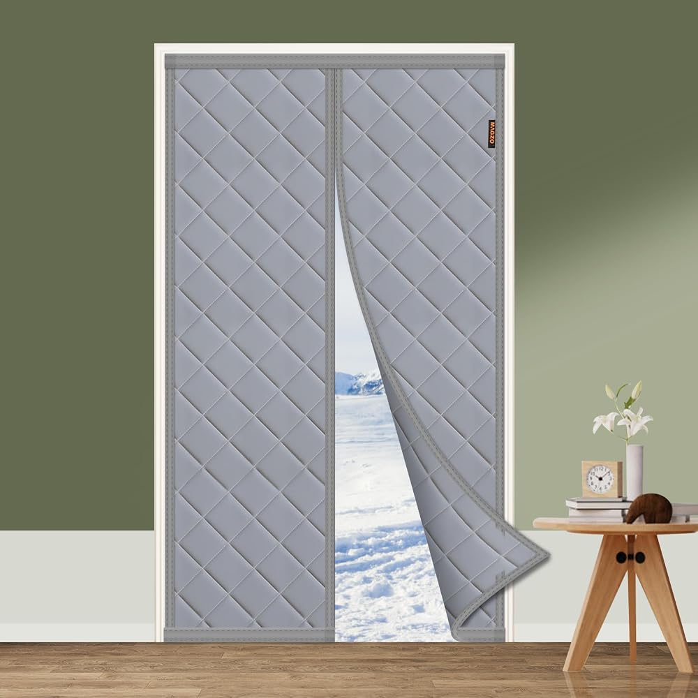 MAGZO Magnetic Thermal Door Curtain 90x200cm Insulated Heavy Windproof