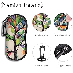 Hion Eyeglass Case Sunglasses Soft Pouch with Belt