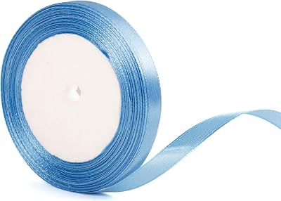 YAAVAAW 22m 10mm Azure Blue Satin Ribbon Gift Wrapping Wedding Decor