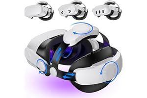 Kawaye for Meta Quest 3S/Quest 2/Quest 3 Head Strap, Double Knobs Adjustable Elite Strap Replacement,VR Headset Strap with Two Large Support Pad Enhanced Support, Reduce Pressure-MQ2000