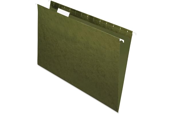 Pendaflex Hanging File Folders, Legal Size, Standard Green, 25 Per Box, 1/5-Cut Tabs, Lighter Interior to Prevent Misfiles, f