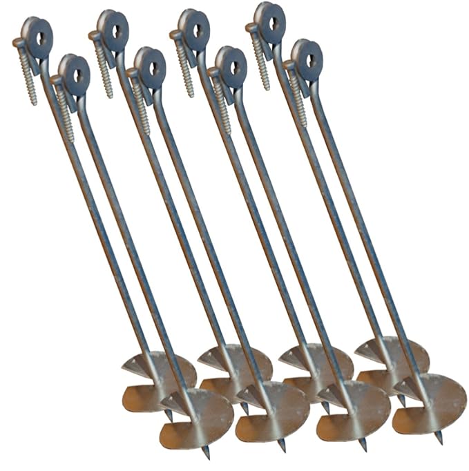 TikTakToo Bodenanker eindrehbar für Schaukel etc. 58 cm verzinkt von LoggyLand® (8er-Set)