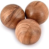 NIRMAN Decorative Acacia Wood Round Balls Set of 3 for Christmas Decorative Bowls Table Centerpiece | Coffee Table and House 