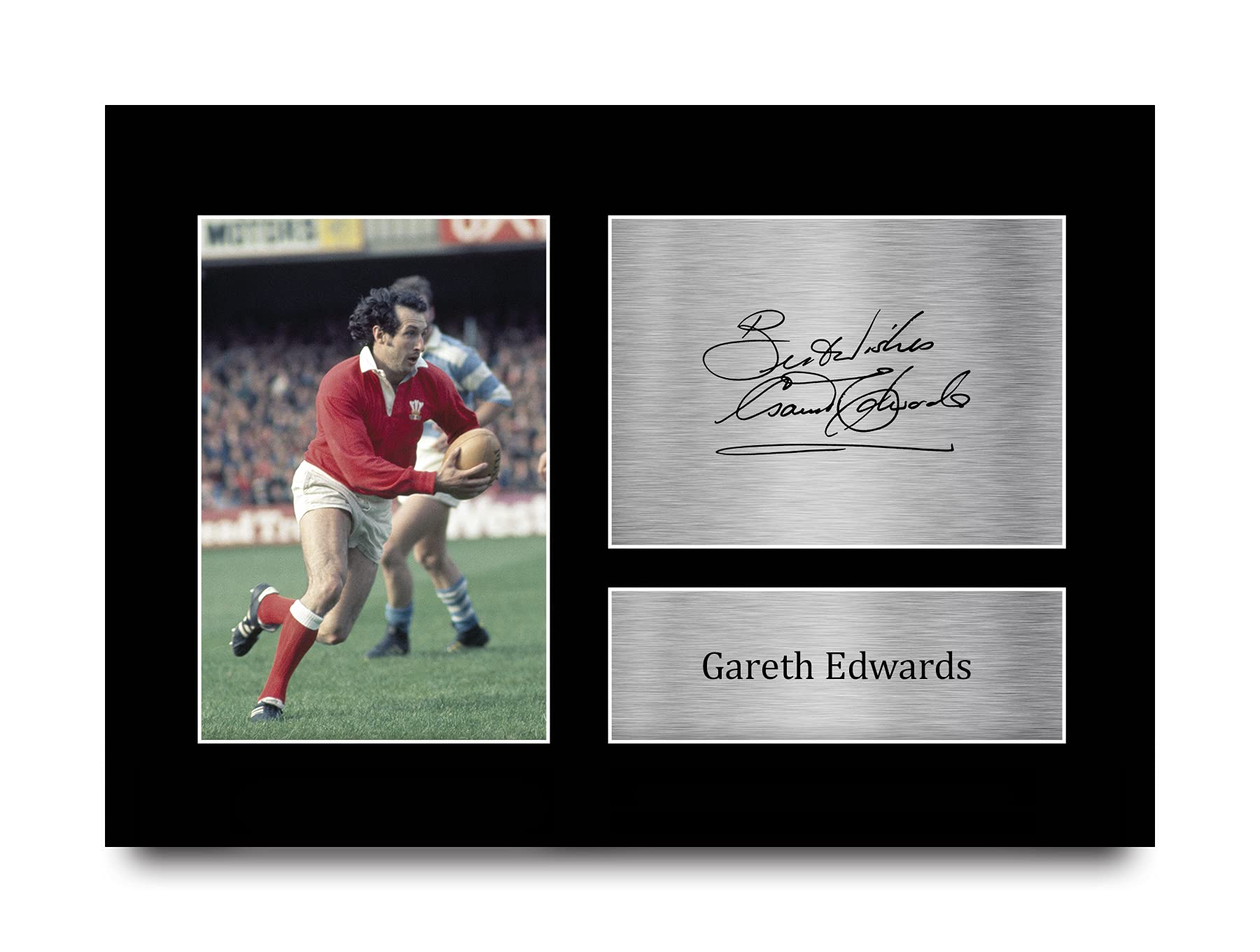 HWC Trading A4 Gareth Edwards Wales Gifts Printed Signed Autograph Picture for Rugby Union Fans