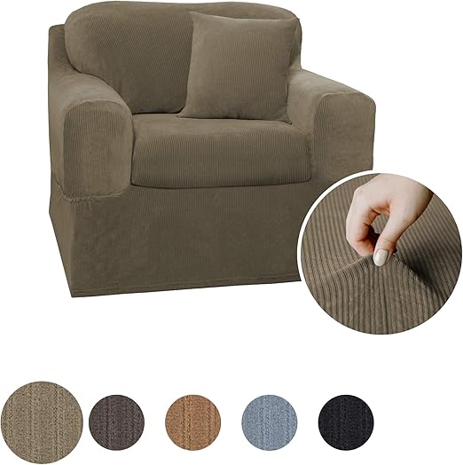 Amazon Com Maytex Collin Stretch 2 Piece Chair Furniture Cover