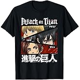 Attack on Titan Season 4 Character Eyes and Kanji Anime T-Shirt