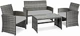 iSTYLE MODE 3 Pieces Replacement Cushions Set for Rattan Chairs Grey view 1