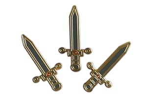 Novel Merk Sword, Shield, & Other – Medieval Armor Lapel Pin, Hat Pin & Tie Tack Set - with Clutch Back