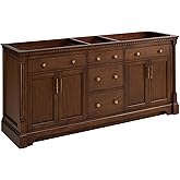 Signature Hardware 484242 Claudia 72" Double Basin Vanity Set with Mahogany Cabinet - Less Vanity Top - Antique Coffee