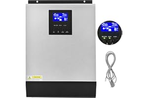 VEVOR 2400W Hybrid Solar Inverter, 24V DC to 230V AC Pure Sine Wave Solar Inverter, Build-in 50A MPPT Solar Charge Controller, Low Frequency Off-Grid Power Inverter for Utility/Generator/Solar Energy