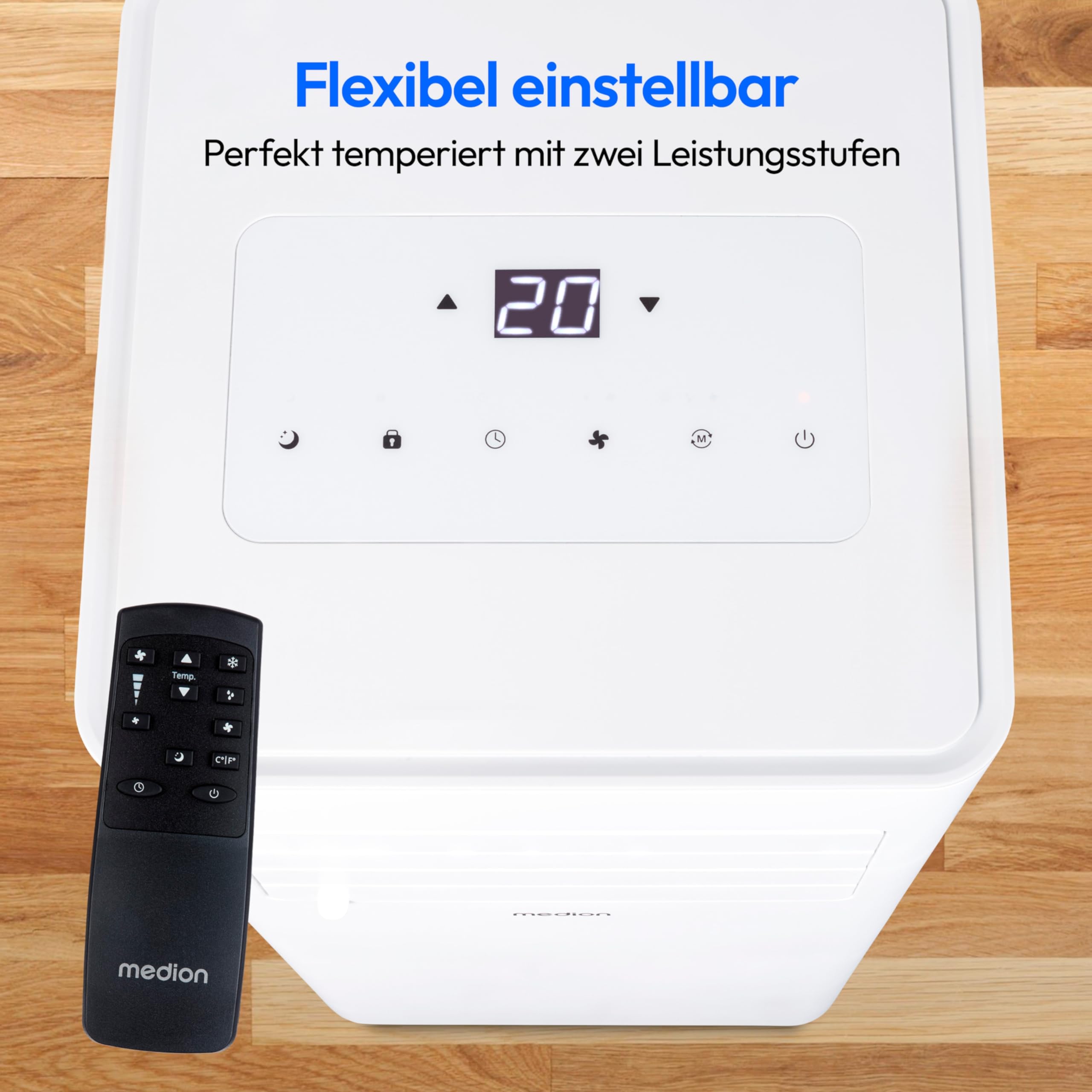 MEDION Mobile Klimaanlage mit Abluftschlauch E701 (7000 BTU, mobil, inkl. Fensterabdichtung, bis 25m², 3in1 Kühlen Entfeuchten Ventilieren, Schlafmodus, MD 37730) 5