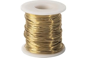 QOOMOG 20 Gauage(0.8 mm),1 Pound 330ft Spool Brass Wire for Jewelry Making, Beading,Yellow Brass, Round, Dead Soft