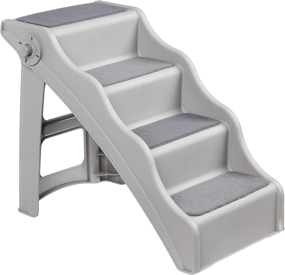 Amazon Basics Foldable Dog Steps Grey 60.7 x 40.9 x 50.2 cm