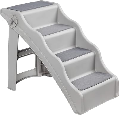 Amazon Basics Foldable Dog Steps Grey 60.7 x 40.9 x 50.2 cm