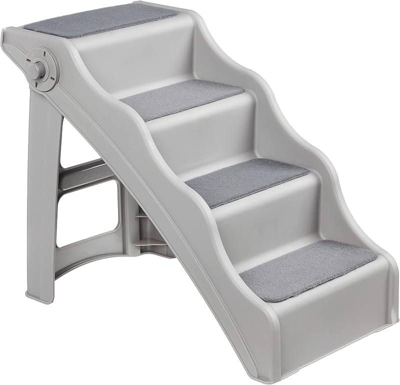 Amazon Basics Foldable Dog Steps Grey 60.7 x 40.9 x 50.2 cm