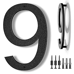 IVERRA 8 Inch Large Floating House Numbers, Black