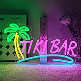 Virlusy Tiki Bar Neon Sign for Wall Decor Dimmable Hawaiian Tiki Led Lights Signs Open Signs for Business Neon Light for Man Cave Club Pub Bistro Summer Party Restaurant Home Bar Gift