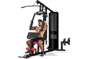 JELENS Home Gym, Multifunctional H11 Home Gym Equipment, Workout Station with 150LBS Weight Stack, Exercise Equipment with Pulley System for Full Body Training