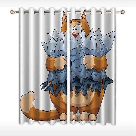 Amazon Com Moocom Cat Window Curtain Rod Set Fat Cat Holding