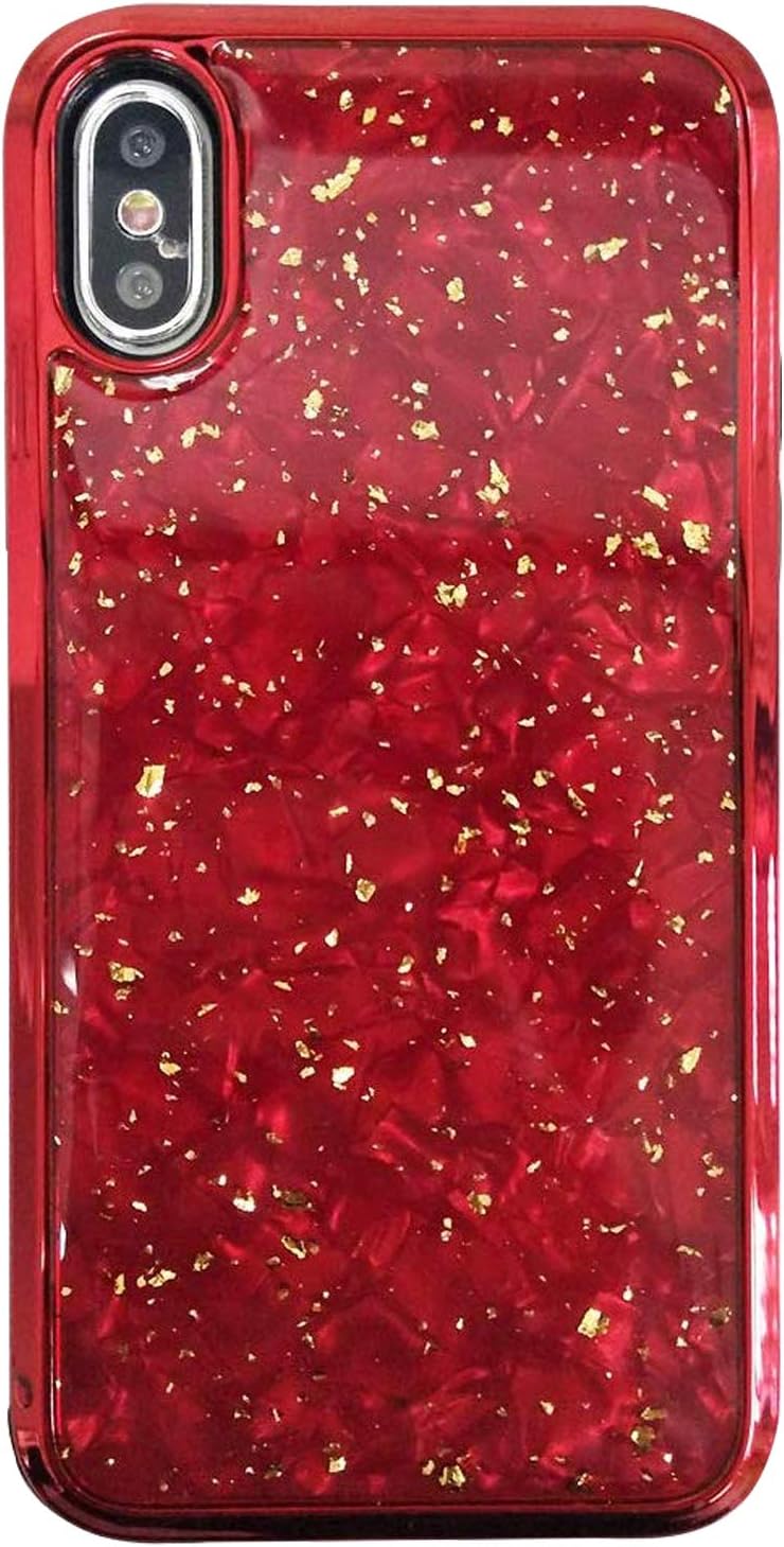 Heroasnice Ip Xs Case Compatible With Apple iPhone X Luxury Phone Cover Marble Xphone iPhonex 10xs Sx Bumper i-Phone Iphe 10s Girly Coques Protective 5.8 Inch (Red)