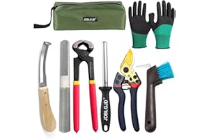 JDBLGJD Farrier Tools,8 inch Farrier Tool Kits （8 Piece） Goat Hoof Trimmers Sharpener Mini Rasp Hoof File Goat Pig Equine Metal Shears Professional Farriers Hoof Nipper Cutter Handle Knife Goat Supplies…