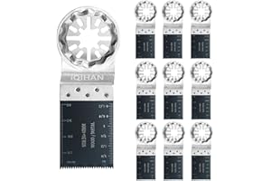 IQIHAN Oscillating Tool Blades, Oscillating Saw Blades, Multitool Bi-Metal Tool Blades for Wood Metal Plastics Compatible with Bosch, Fein, Makita, Hitachi (10 PCS)