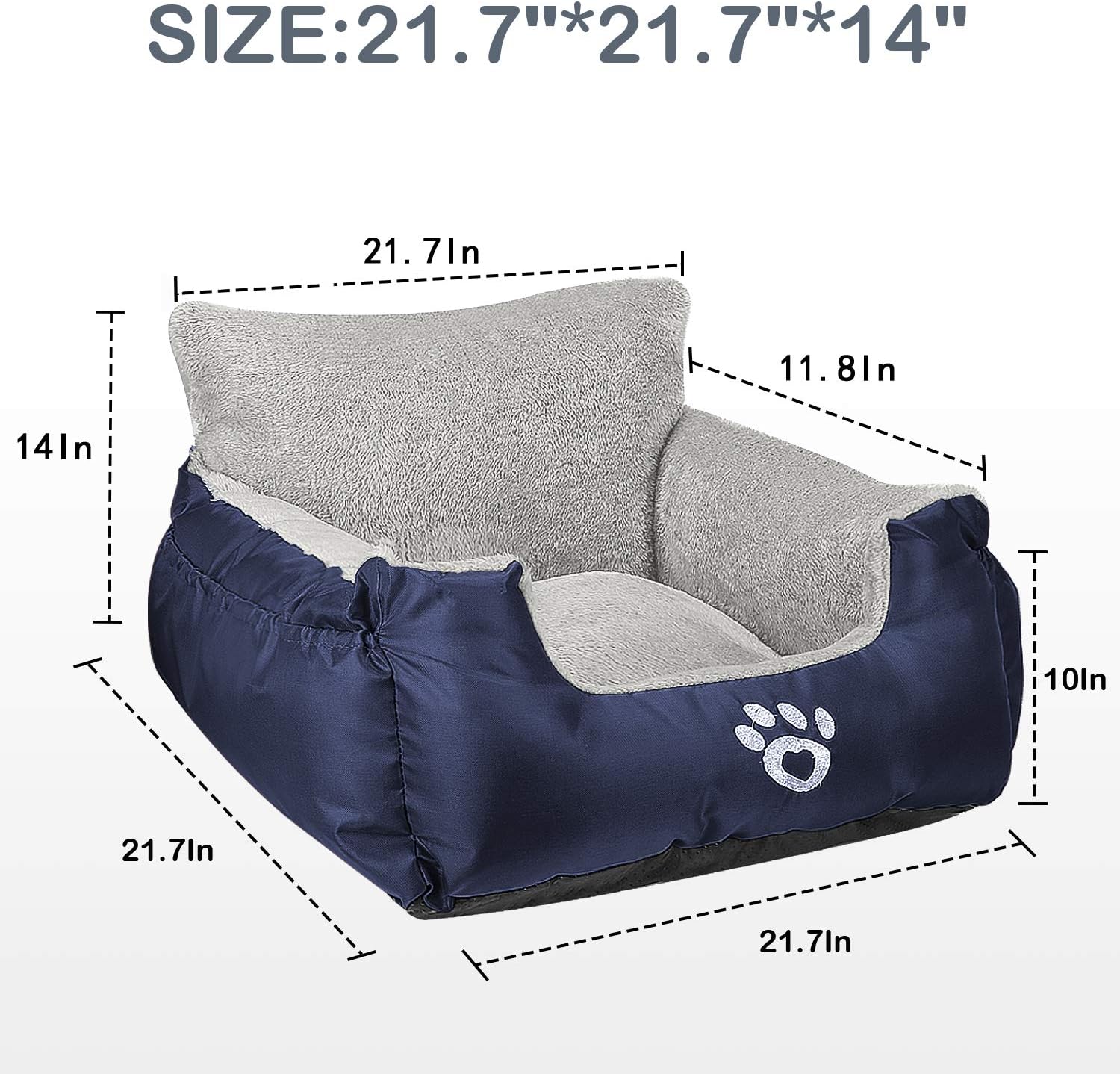 GoFirst Dog Car Seats for Small Dogs or Cats Pet Booster Seat Travel Bed with Storage Pocket and Clip-On Safety Leash - Image 3