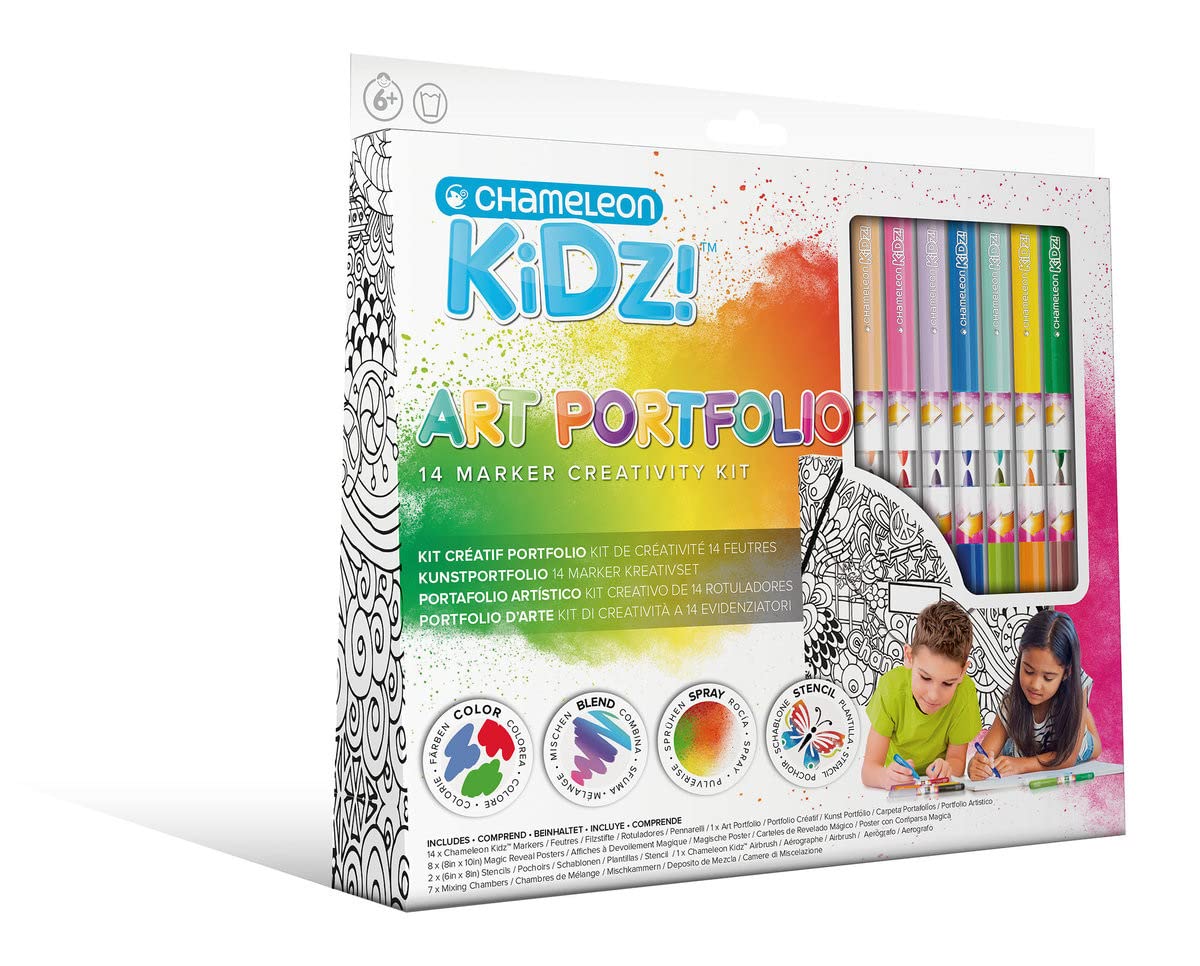 Chameleon Kidz Art Portfolio 14 Marker Creativity Kit